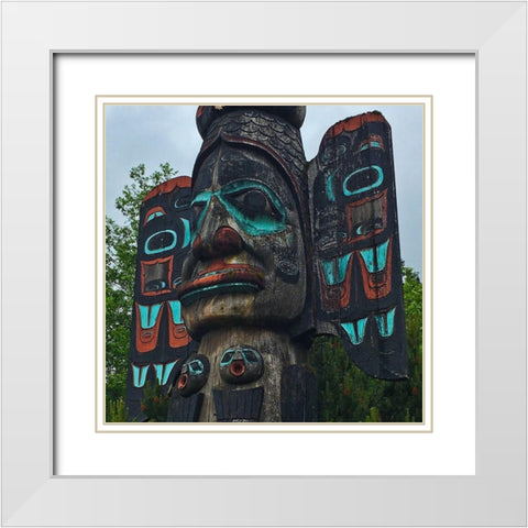 Totem White Modern Wood Framed Art Print with Double Matting by Popcorn