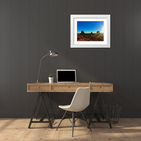 Monument Valley I White Modern Wood Framed Art Print with Double Matting by Popcorn