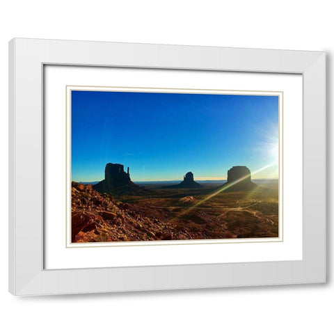 Monument Valley I White Modern Wood Framed Art Print with Double Matting by Popcorn