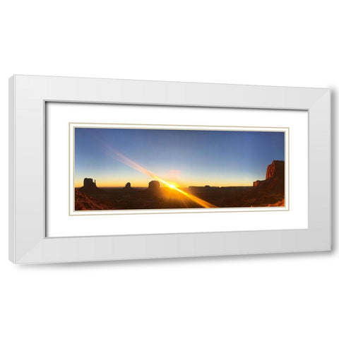Monument Valley I White Modern Wood Framed Art Print with Double Matting by Popcorn