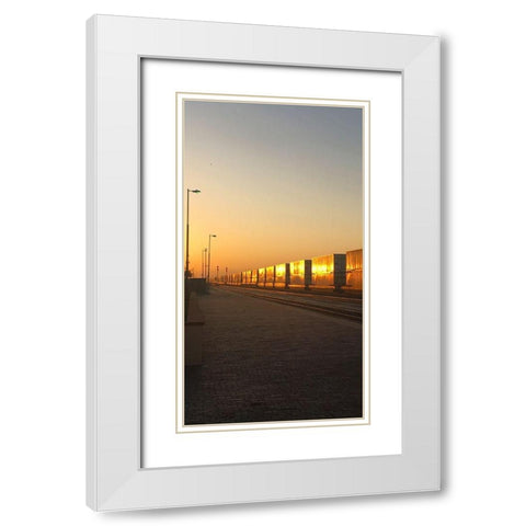 Winslow: La Posada Hotel White Modern Wood Framed Art Print with Double Matting by Popcorn