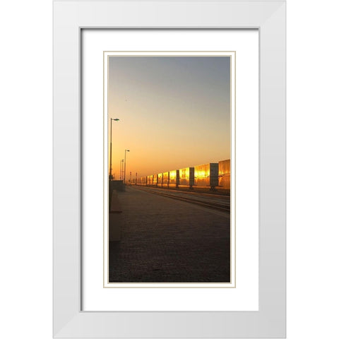 Winslow: La Posada Hotel White Modern Wood Framed Art Print with Double Matting by Popcorn