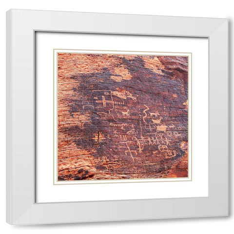 ValleyOfFire:Petroglyphs1 White Modern Wood Framed Art Print with Double Matting by Tenoever, William