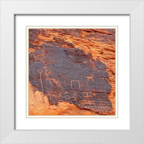 ValleyOfFire:Petroglyphs2 White Modern Wood Framed Art Print with Double Matting by Tenoever, William