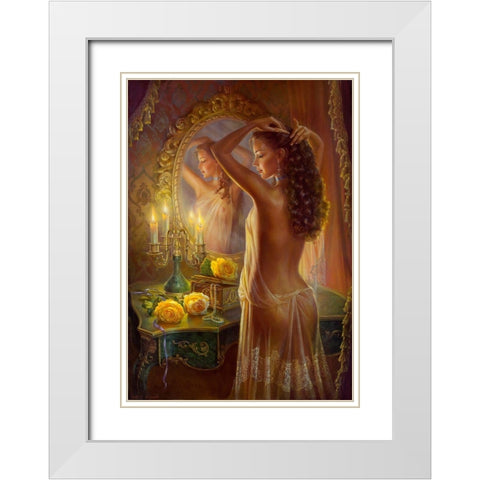 Expectation White Modern Wood Framed Art Print with Double Matting by Dandorf, Olga