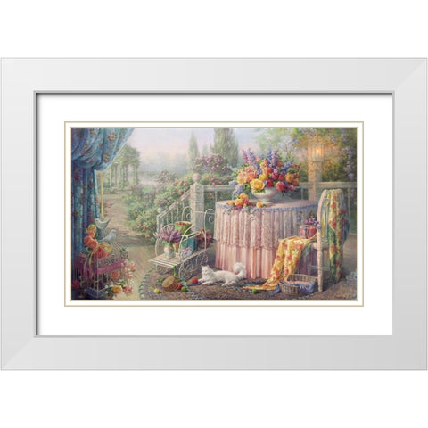 Shabby chic White Modern Wood Framed Art Print with Double Matting by Dandorf, Olga