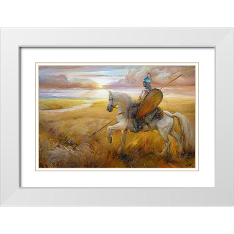 Field White Modern Wood Framed Art Print with Double Matting by Romanov, Roman