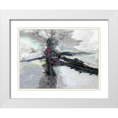 B and W  Color Accents I White Modern Wood Framed Art Print with Double Matting by Tienhaara, Michael