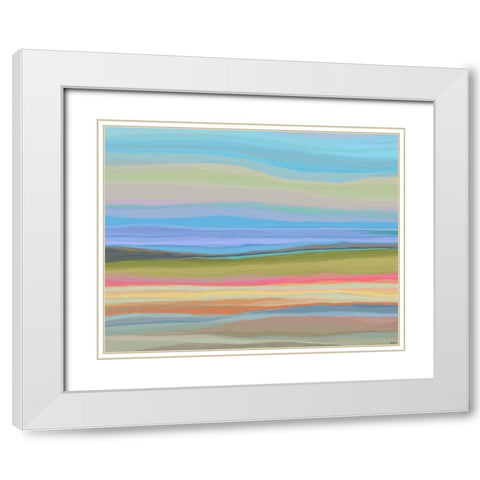 Contours IX White Modern Wood Framed Art Print with Double Matting by Tienhaara, Michael