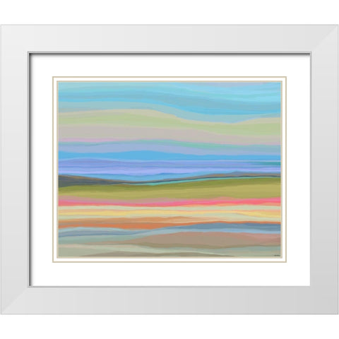 Contours IX White Modern Wood Framed Art Print with Double Matting by Tienhaara, Michael