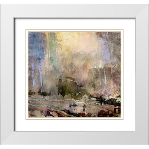 Musings II WC V I White Modern Wood Framed Art Print with Double Matting by Tienhaara, Michael