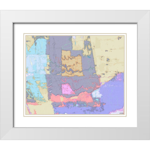 Sherbert I V 3 White Modern Wood Framed Art Print with Double Matting by Tienhaara, Michael