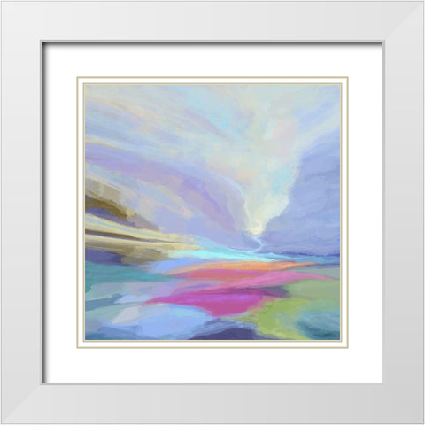 Transcendent III White Modern Wood Framed Art Print with Double Matting by Tienhaara, Michael
