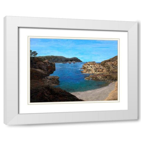 Coastal Inlet II White Modern Wood Framed Art Print with Double Matting by Tienhaara, Michael