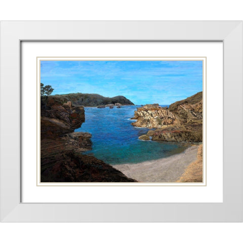 Coastal Inlet II White Modern Wood Framed Art Print with Double Matting by Tienhaara, Michael