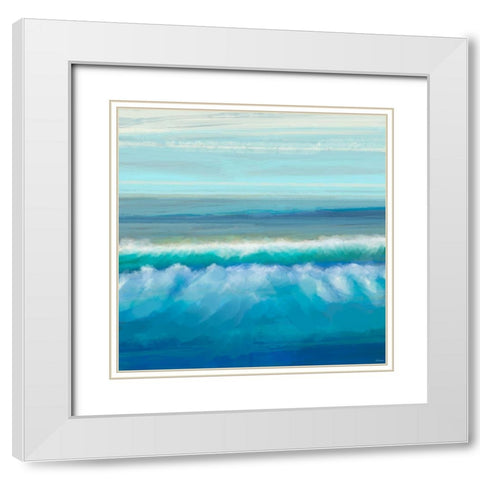 Seascape I White Modern Wood Framed Art Print with Double Matting by Tienhaara, Michael