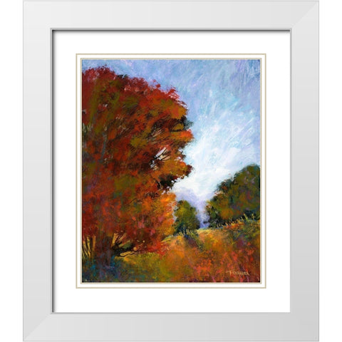 Falls Romance I White Modern Wood Framed Art Print with Double Matting by Tienhaara, Michael