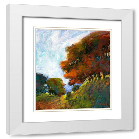 Falls Romance IV White Modern Wood Framed Art Print with Double Matting by Tienhaara, Michael