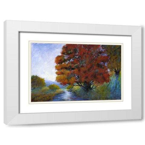 Faraway Brook I White Modern Wood Framed Art Print with Double Matting by Tienhaara, Michael