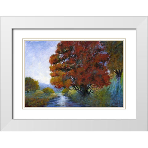 Faraway Brook I White Modern Wood Framed Art Print with Double Matting by Tienhaara, Michael