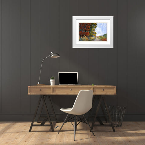 Golden Harmonies I White Modern Wood Framed Art Print with Double Matting by Tienhaara, Michael