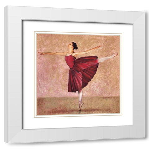 Arabesque White Modern Wood Framed Art Print with Double Matting by Bassetti, Andrea