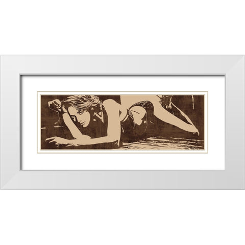 Strike a Pose White Modern Wood Framed Art Print with Double Matting by Cooper, Andrew