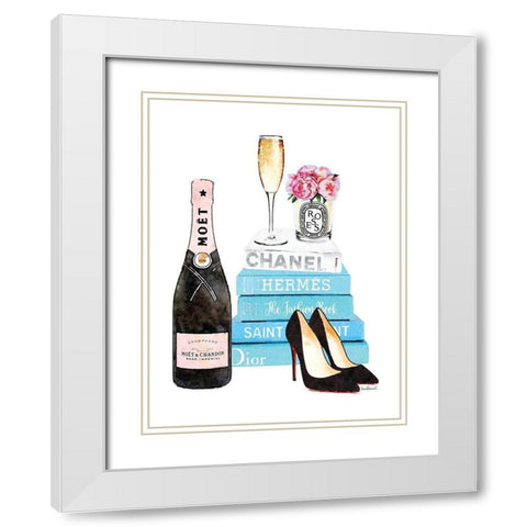 Teal Champagne White Modern Wood Framed Art Print with Double Matting by Greenwood, Amanda