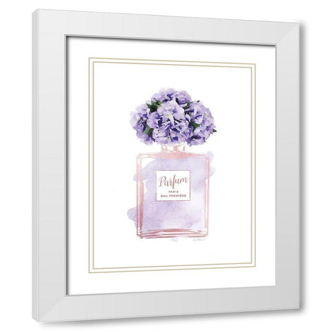 Parfume Violet with Hydrangea White Modern Wood Framed Art Print with Double Matting by Greenwood, Amanda