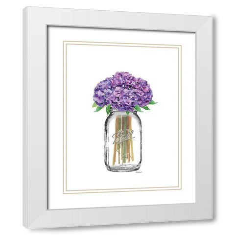 Jar Hydrangea White Modern Wood Framed Art Print with Double Matting by Greenwood, Amanda