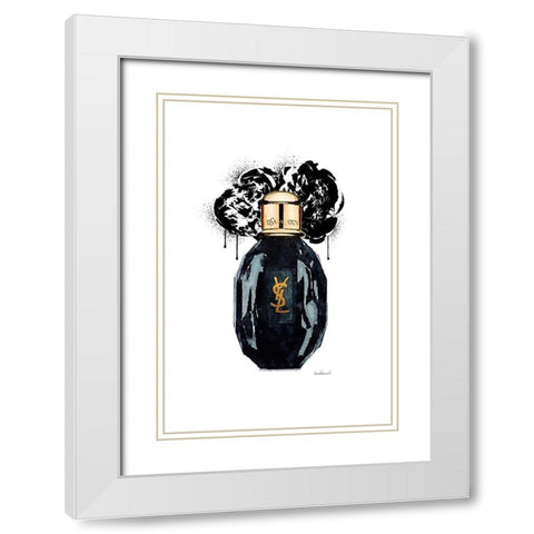 Noir Perfume Flower White Modern Wood Framed Art Print with Double Matting by Greenwood, Amanda