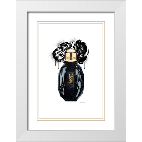Noir Perfume Flower White Modern Wood Framed Art Print with Double Matting by Greenwood, Amanda