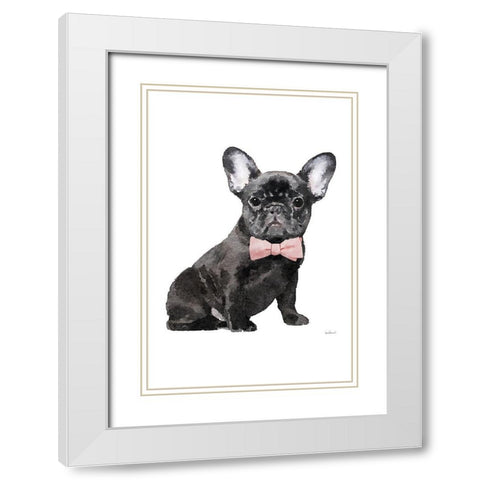Frenchie I White Modern Wood Framed Art Print with Double Matting by Greenwood, Amanda