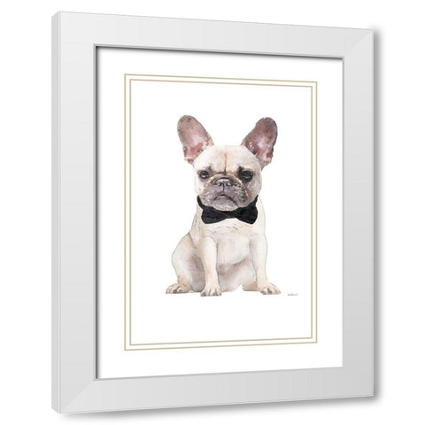 Frenchie II White Modern Wood Framed Art Print with Double Matting by Greenwood, Amanda
