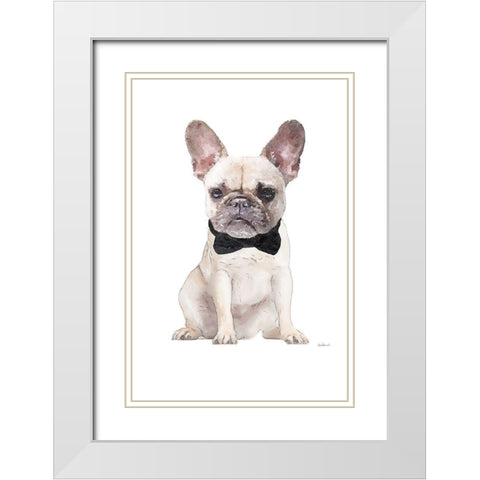 Frenchie II White Modern Wood Framed Art Print with Double Matting by Greenwood, Amanda