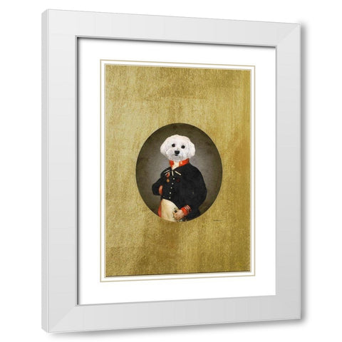All Dressed up Bichon Frison White Modern Wood Framed Art Print with Double Matting by Amanda Greenwood
