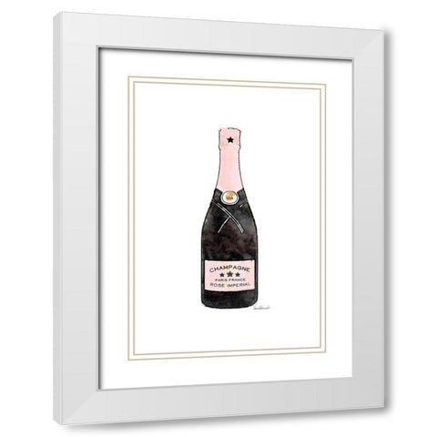 Pink Champange White Modern Wood Framed Art Print with Double Matting by Amanda Greenwood