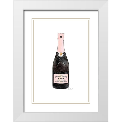 Pink Champange White Modern Wood Framed Art Print with Double Matting by Amanda Greenwood