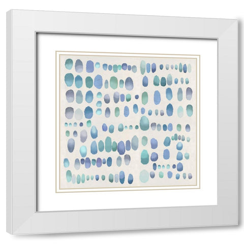 Playful Green and Purple I White Modern Wood Framed Art Print with Double Matting by Perry, Angela