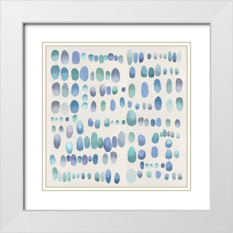 Playful Green and Purple I White Modern Wood Framed Art Print with Double Matting by Perry, Angela