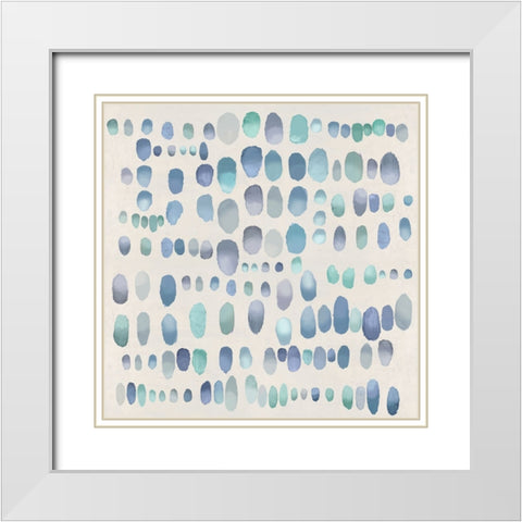 Playful Green and Purple II White Modern Wood Framed Art Print with Double Matting by Perry, Angela