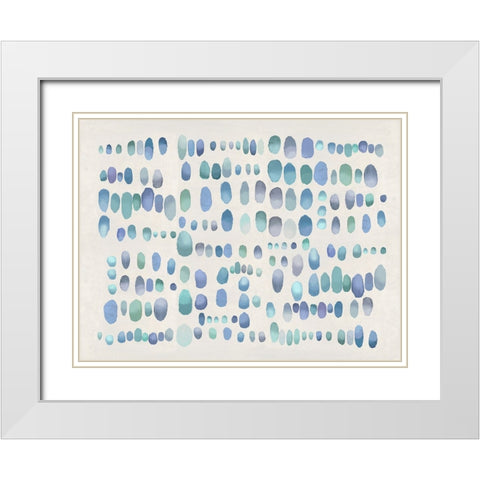Playful Green and Purple III White Modern Wood Framed Art Print with Double Matting by Perry, Angela