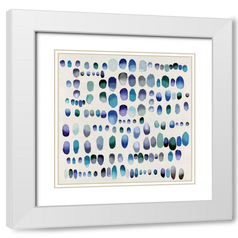 Playful Jewel Tones I White Modern Wood Framed Art Print with Double Matting by Perry, Angela