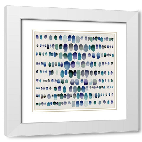 Playful Jewel Tones II White Modern Wood Framed Art Print with Double Matting by Perry, Angela