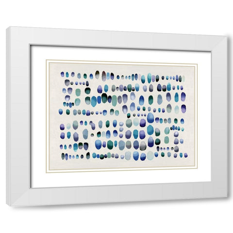 Playful Jewel Tones III White Modern Wood Framed Art Print with Double Matting by Perry, Angela