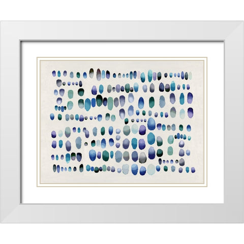 Playful Jewel Tones III White Modern Wood Framed Art Print with Double Matting by Perry, Angela