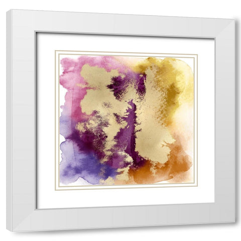 Magical Mist with Gold II White Modern Wood Framed Art Print with Double Matting by Riley, Bella