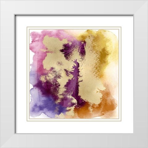 Magical Mist with Gold II White Modern Wood Framed Art Print with Double Matting by Riley, Bella