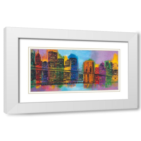 Hello NYC White Modern Wood Framed Art Print with Double Matting by Carter, Brian