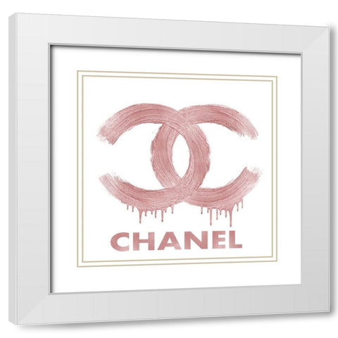 Fashion Logo Pink Blush White Modern Wood Framed Art Print with Double Matting by Blake, Madeline